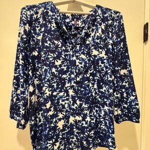 Blue Floral Women's Top